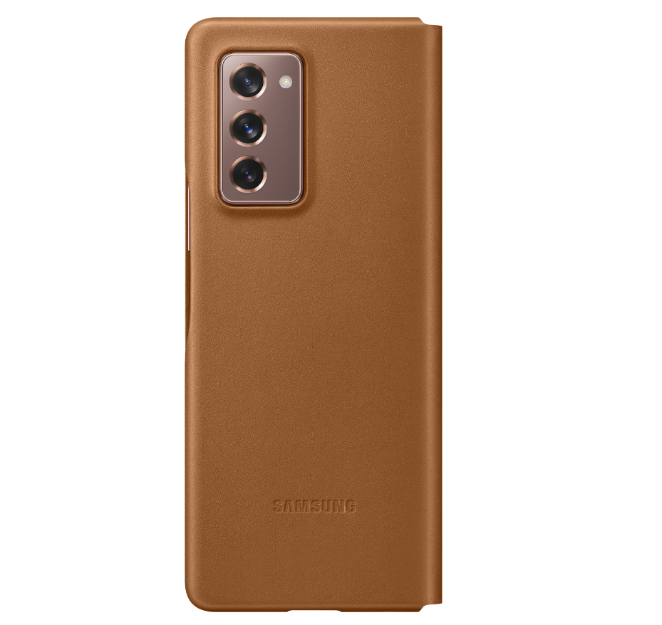 SAMSUNG Leather, Bookcover, Samsung, Galaxy Z Fold, Braun