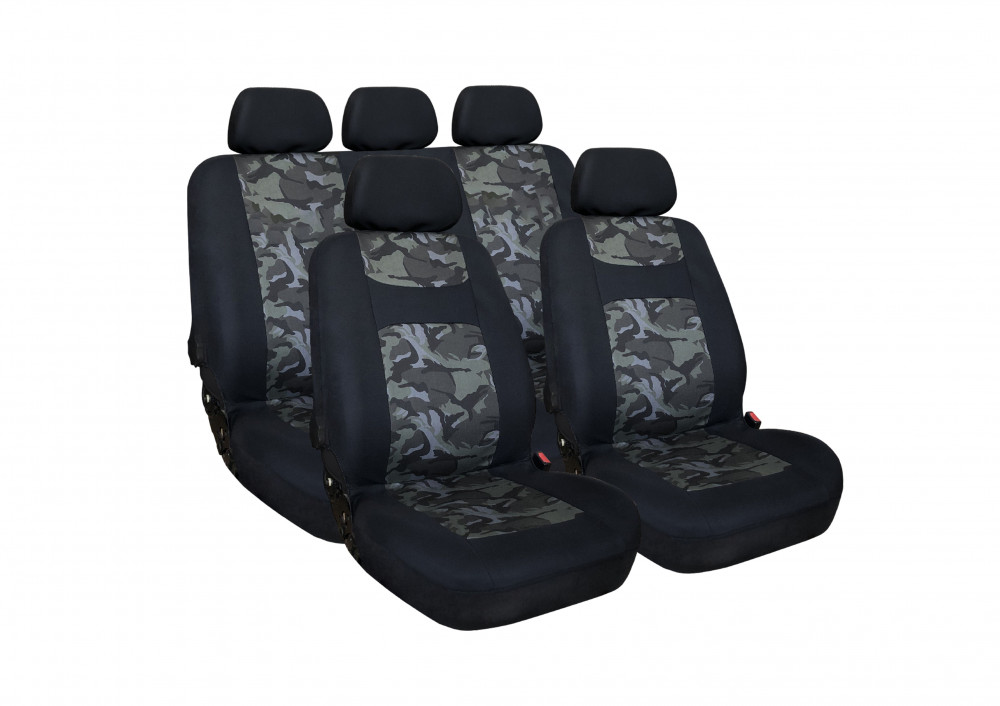 MAXSPEED 9 részes univerzális üléshuzat szett, fekete terepmintával