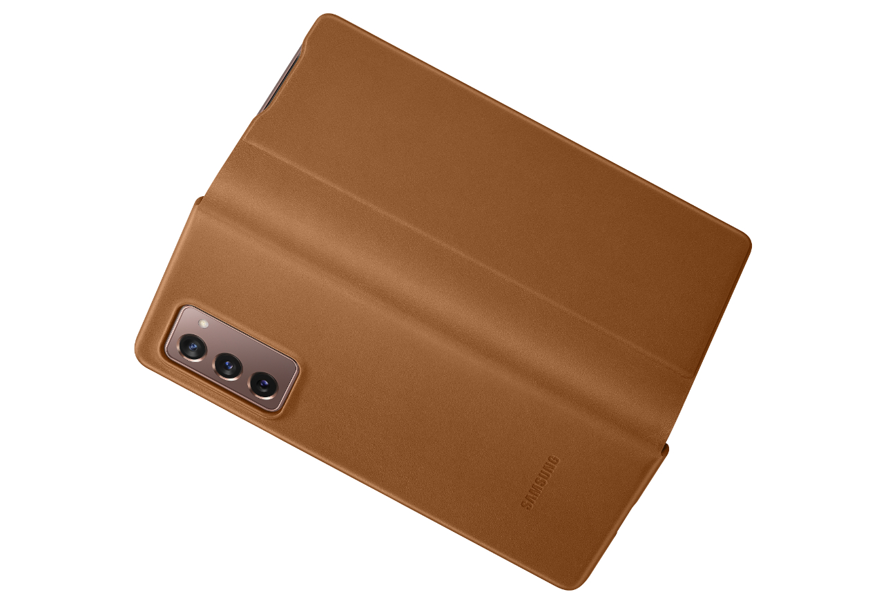 SAMSUNG Leather, Bookcover, Samsung, Galaxy Z Fold, Braun
