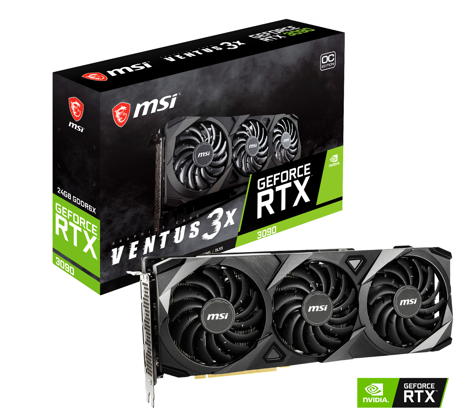 マ*ー様 NVIDIA GEFORCE RTX3090 (24GB) MSI VGA GeForce RTX 3090 Ventus 3X 24G OC RTX3090 24GB GDDR6X 384B