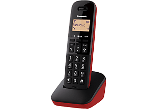 Teléfono - Panasonic KX-TGB610SPR, Inalámbrico, 1.4", Bloqueo de llamadas, Hasta 18h, 50 entradas, Rojo