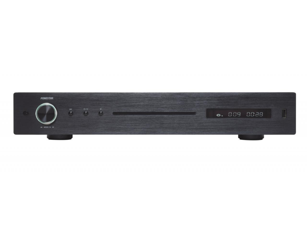 Reproductor CD - Fonestar CD-150PLUS, 25 W, USB, MP3, Memoria antivibración, 20-20.000 Hz, Negro