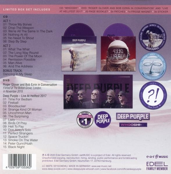 Deep Purple CD-Set mit Titellisten, Bandbildern und Deep Purple Logos.