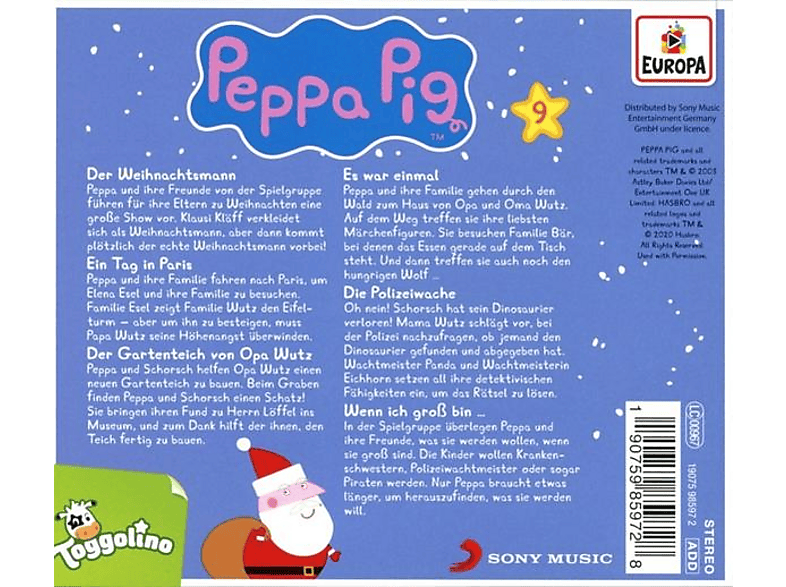 Thumbnail - Peppa Pig Hörspiele - 009/Der Weihnachtsmann (und 5 weitere Geschichten) (CD)