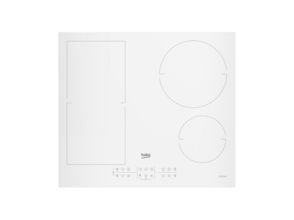 Encimera - Beko HII64200FMTW, Inducción, Eléctrica, 4 zonas, 21 cm, Blanco