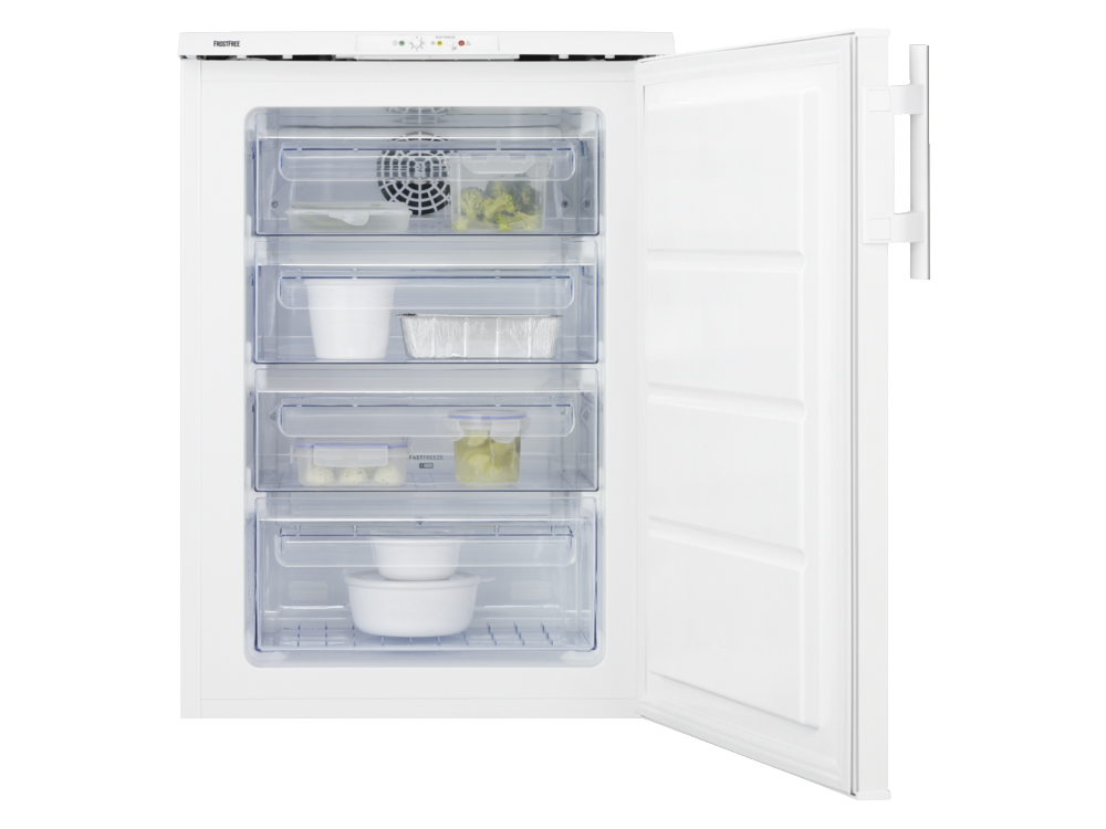 Congelador vertical - Electrolux LYT3NF8W0, 85 l, 4 Cajones, No Frost, 85 cm, 45 dB,  Blanco