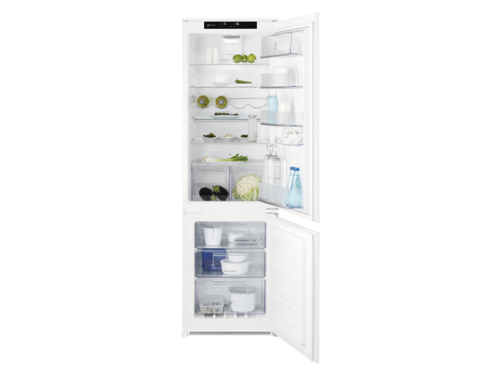 Frigorífico combi - Electrolux LNT7TE18S, Integrable, 253 l, No Frost, 177.2 cm, 35 dB, DynamicAir, Blanco