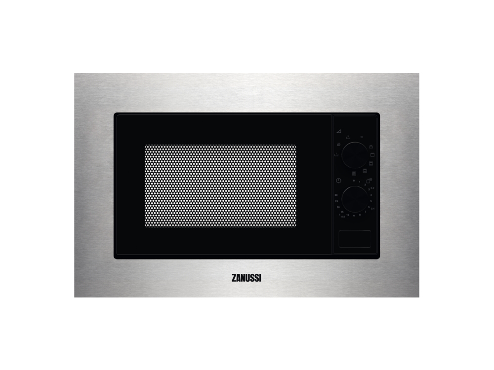 Microondas - Zanussi ZMSN6DX, Grill, 1200 W, 6 niveles, Descongelación por peso, 20 l, Inox