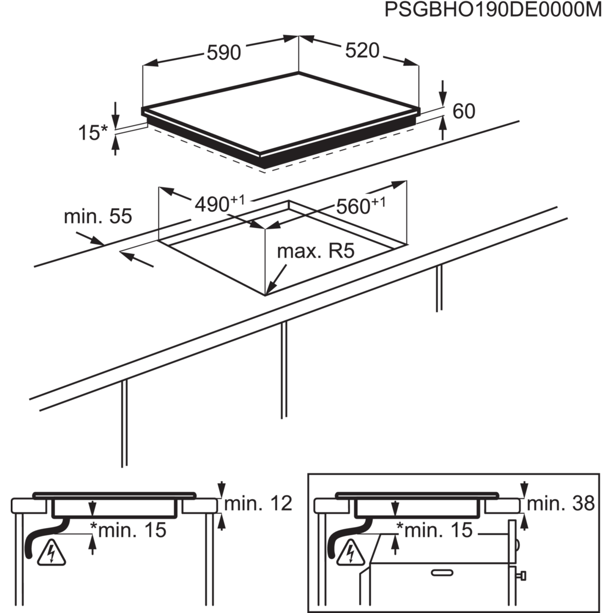 ZANUSSI Inductie kookplaat (ZITN641K)