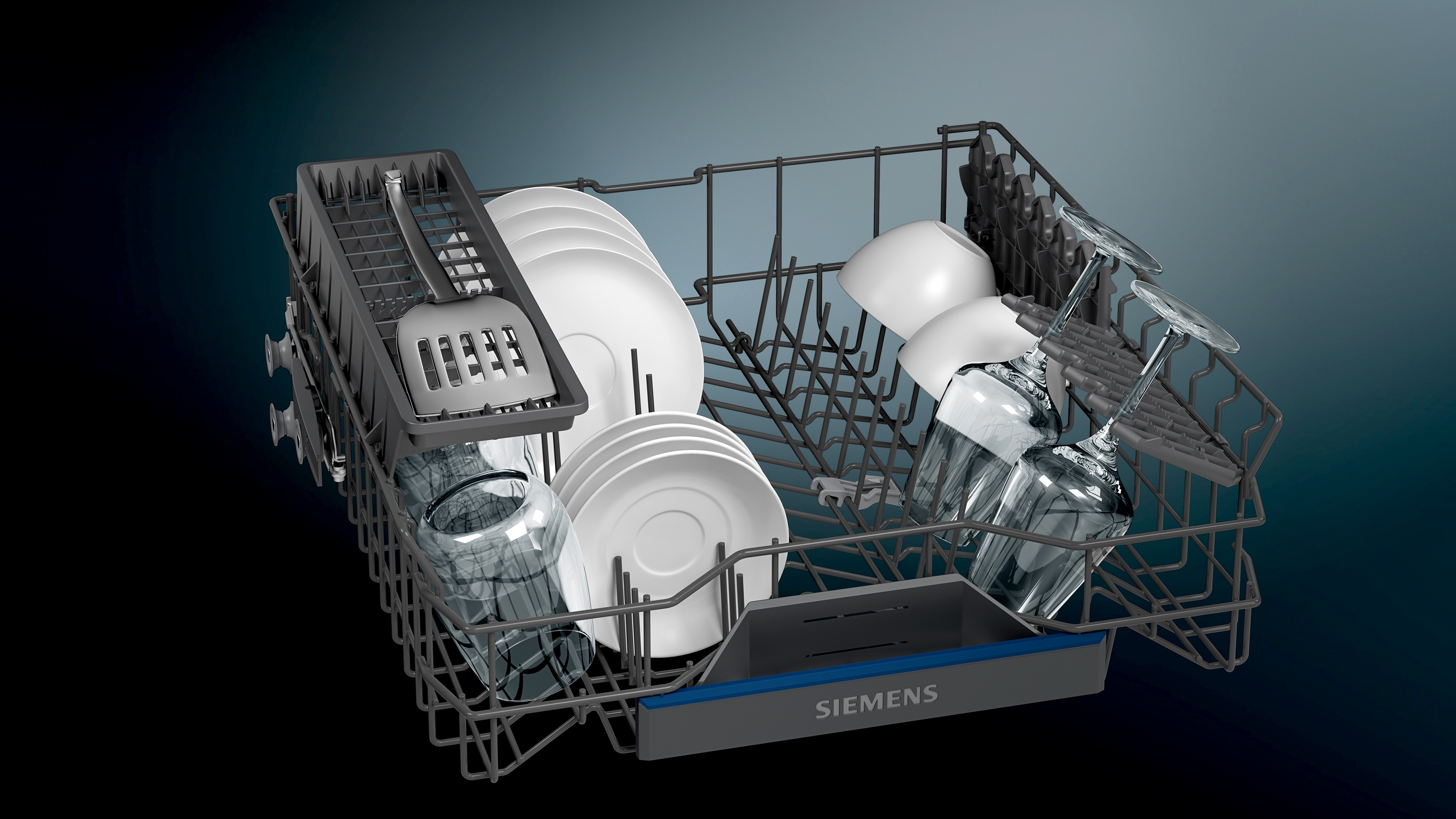 Lavavajillas integrable - Siemens SN61HX04AE, 13 servicios, 6 programas, Motor iQdrive™,Gris