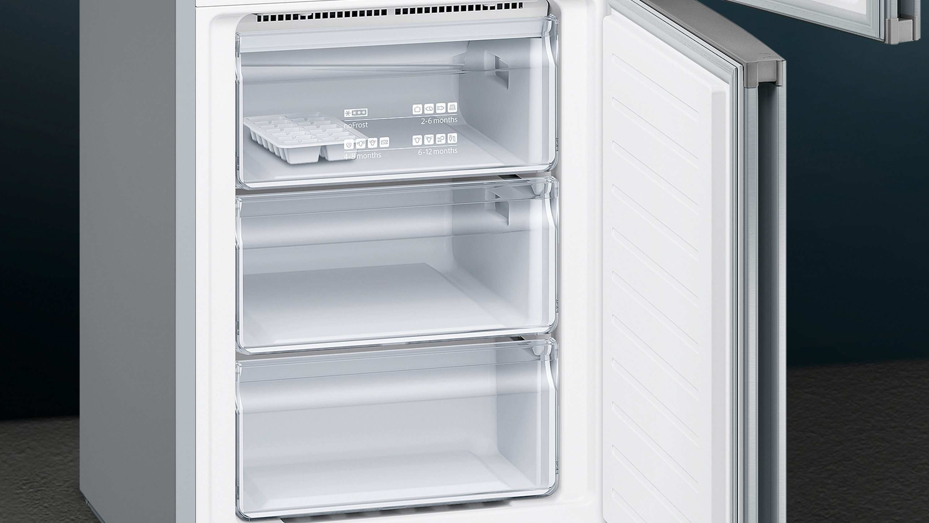 Frigorífico combi - Siemens KG39NXIDA, 366 l, No Frost, 203 cm, Cajón HyperFresh, Display LED Externo, Inox