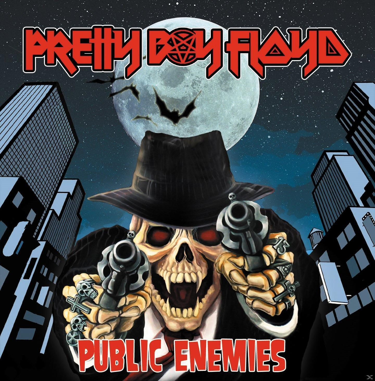 Album borítója. Koponya pisztolyokkal, város háttérrel és holddal, a 'Pretty Boy Floyd' felirattal.