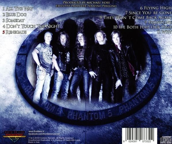 Cd-hoes met bandfoto in een blauwe cirkel, tracklist en albumdetails onderaan.
