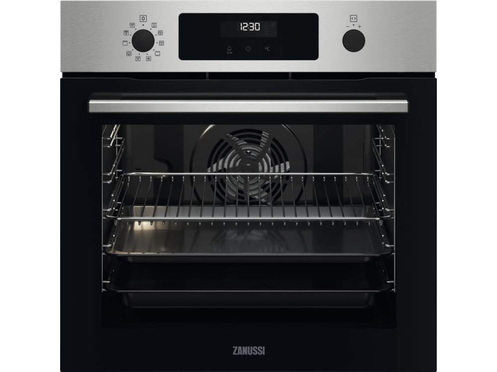 Horno - Zanussi ZOPXD6X2, 72 l, Multifunción Vapor, Pirolítico, 60 cm, 3490 W, A+, Negro