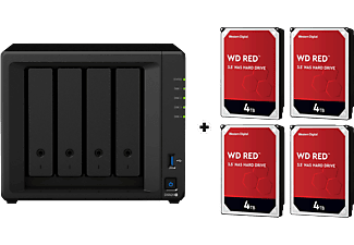 SYNOLOGY DiskStation DS920+ mit 4x 4TB WD Red NAS (HDD) - NAS (HDD, 16 TB, Schwarz)