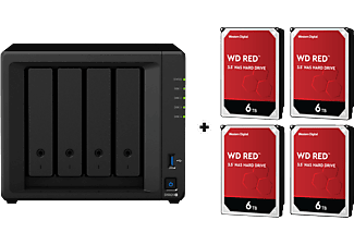 SYNOLOGY DiskStation DS920+ con 4x 6TB WD Red NAS (HDD) - Server NAS (HDD, 24 TB, Nero)