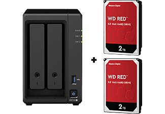 SYNOLOGY DiskStation DS720+ avec 2x 2TB WD Red NAS (HDD) - Serveur NAS (HDD, SSD, 4 TB, Noir)