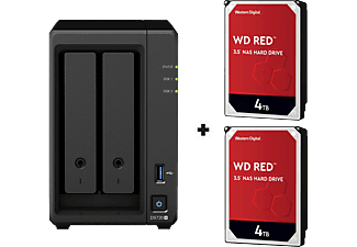 SYNOLOGY DiskStation DS720+ mit 2x 4TB WD Red NAS (HDD) - NAS (HDD, SSD, 8 TB, Schwarz)