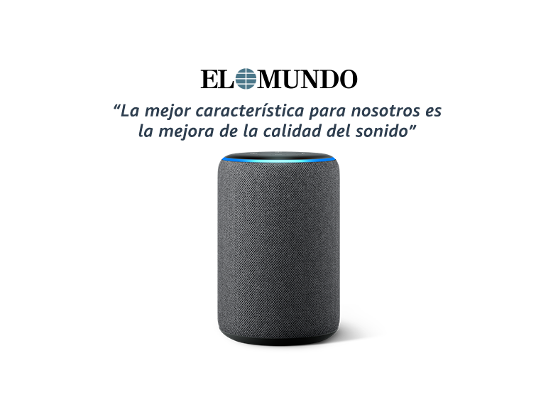 Altavoz inteligente con Alexa - Amazon Echo (3ª Gen), Sonido de alta calidad, Controlador de Hogar, Antracita