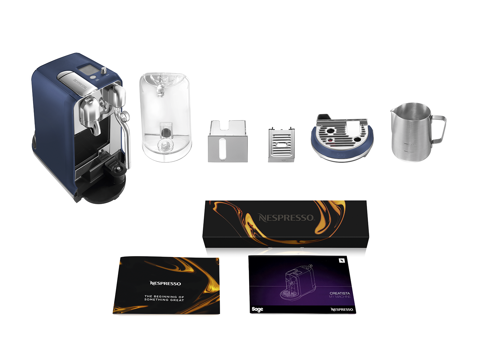 SAGE Nespresso Kaffeemaschine Creatista Plus, Damson Blue SNE800DBL Kaffeemaschine Blau