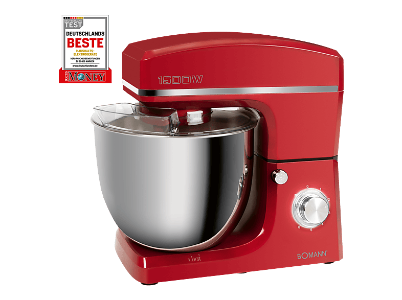 Bomann KM 6036CB Küchenmaschine Rot (Rührschüsselkapazität: 10 l, 1500 Watt) — Foto 3 von 5