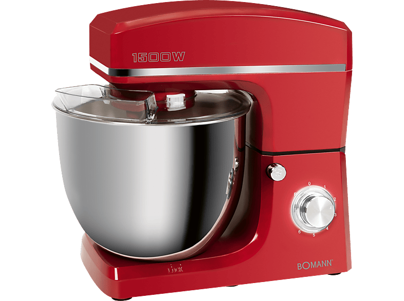 Bomann KM 6036CB Küchenmaschine Rot (Rührschüsselkapazität: 10 l, 1500 Watt)