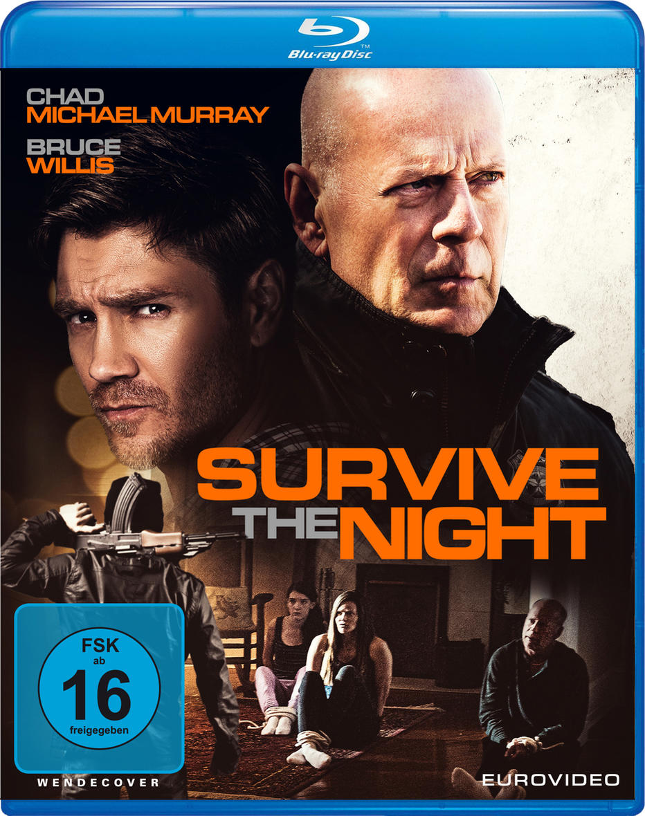DVD-Cover mit Chad Michael Murray, Bruce Willis. Titel: "Survive the Night".