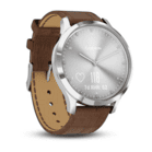 Hybrid Smartwatch Vivomove HR Silber mit braunem Italienischen Leder Band (010-01850-AD)