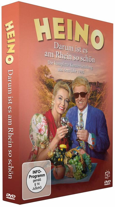 DVD-Hülle: Heino, rot, mit zwei Personen, die Weingläser halten.