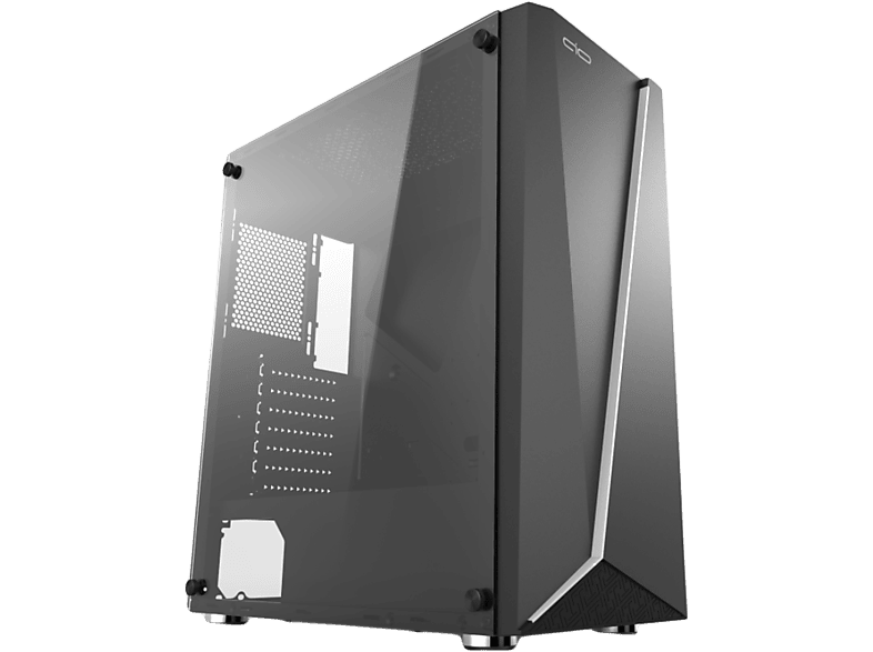 AIO GPE180303 Lumina Tempered Glass Gamer PC ház, ventilátort nem tartalmaz