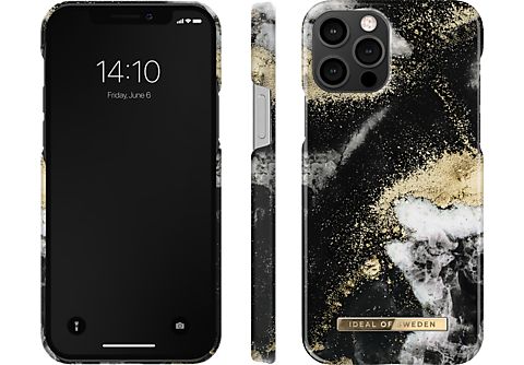 IDEAL OF SWEDEN iPhone 12/12 Pro Fashion Case Black Galaxy Marble