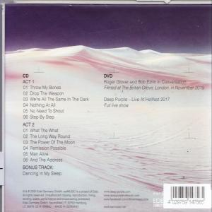 CD-Trackliste und DVD-Details vor verschneitem Bergpanorama.