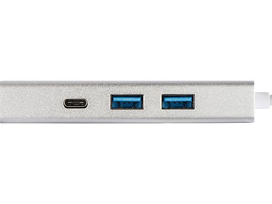 HAMA 135755 Aluminium - Hub USB (Argento)