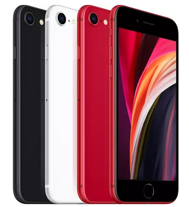 Dört akıllı telefon: siyah, beyaz ve kırmızı. Her birinde kamera ve siyah ekran var.