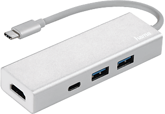 HAMA 135756 Aluminium - Hub USB (Argent)