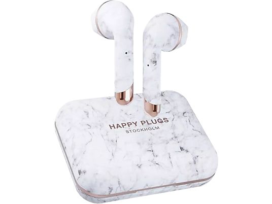 HAPPY PLUGS Air 1 Plus Earbud - Auricolari True Wireless (In-ear, Weiss/Marmo)