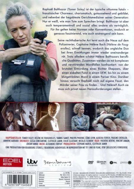 Filmplakat. Eine Frau zielt mit einer Waffe, mit anderen Szenen im Hintergrund. Text auf Französisch.