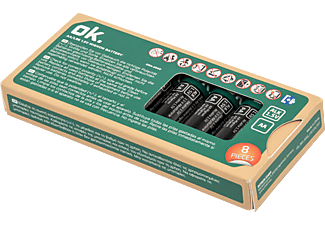 OK AA Alkaline 8 pièces - Piles alcalines (Noir)