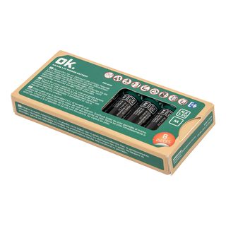 OK AA Alkaline 8 pezzi - Batterie Alcaline (Nero)