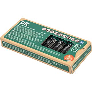OK AA Alkaline 8 Stück - Batterie (Schwarz)