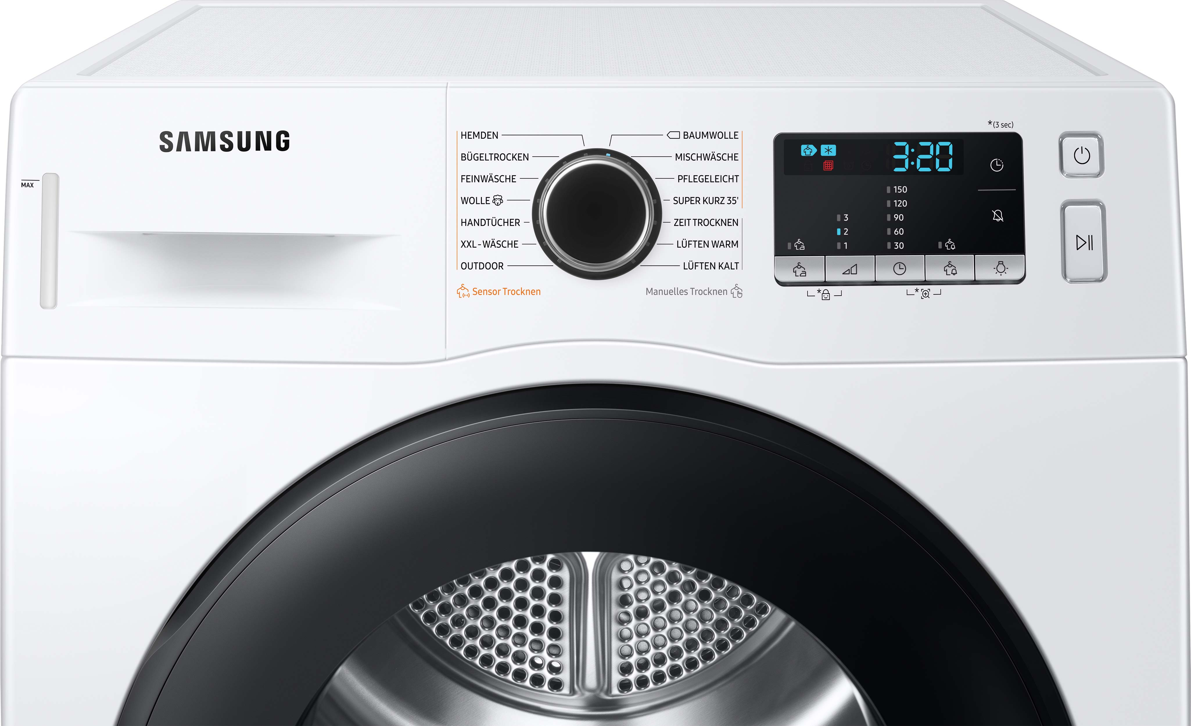 SAMSUNG DV81TA220AE/EG Wärmepumpentrockner  (8 kg, A+++, Weiß/Schwarz)