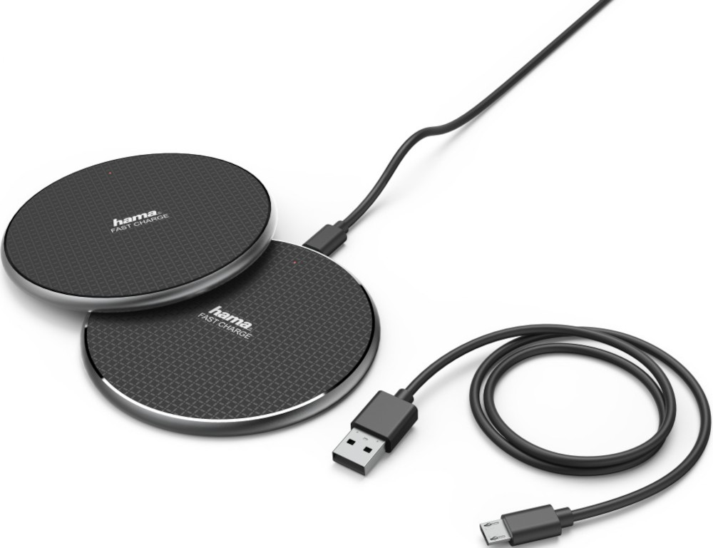 HAMA Station de charge sans fil QI-FC10 2 pièces Noir (00188321)