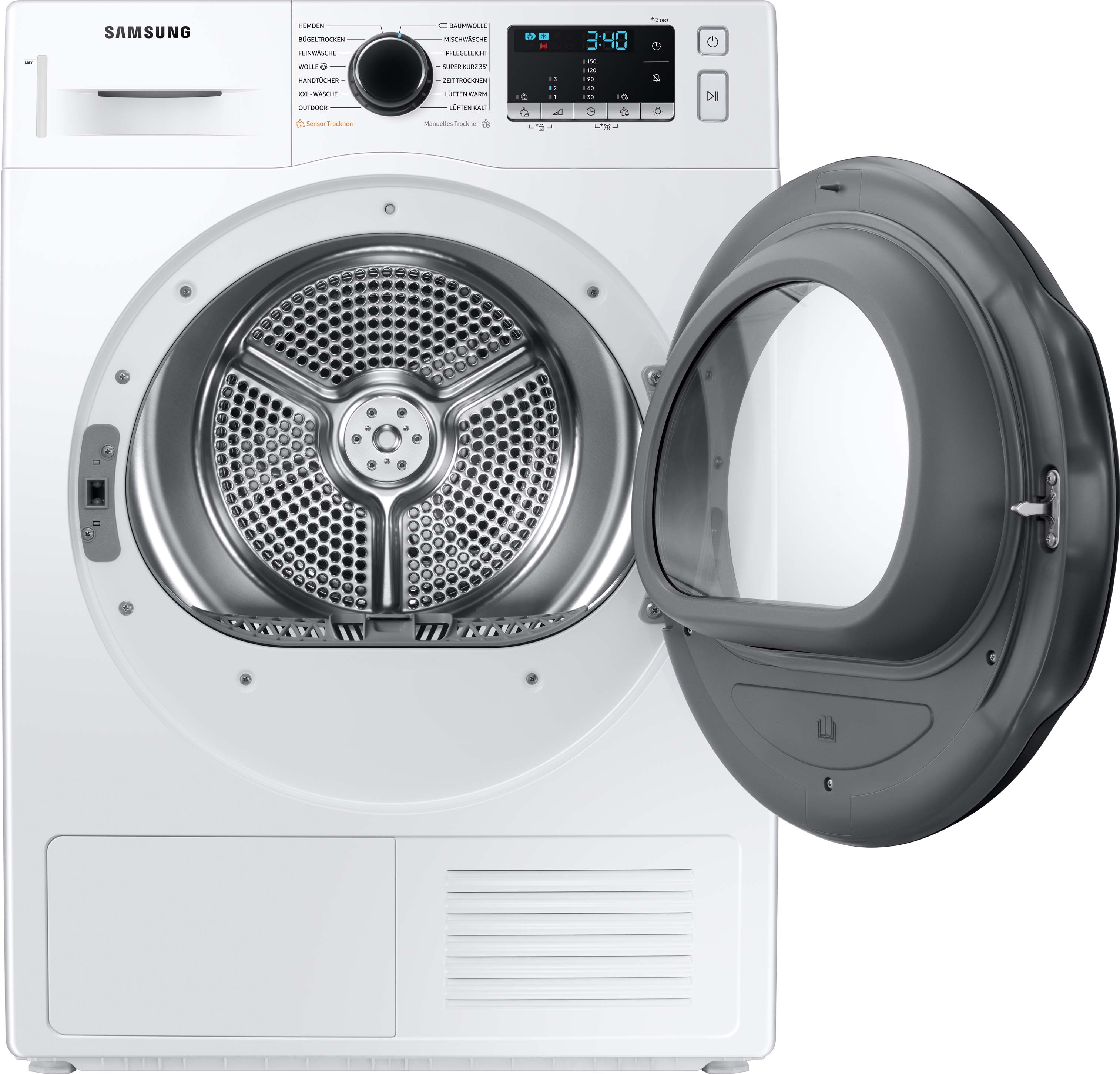 SAMSUNG DV91TA040AE/EG Wärmepumpentrockner  (9 kg, A++, Weiß/Schwarz)