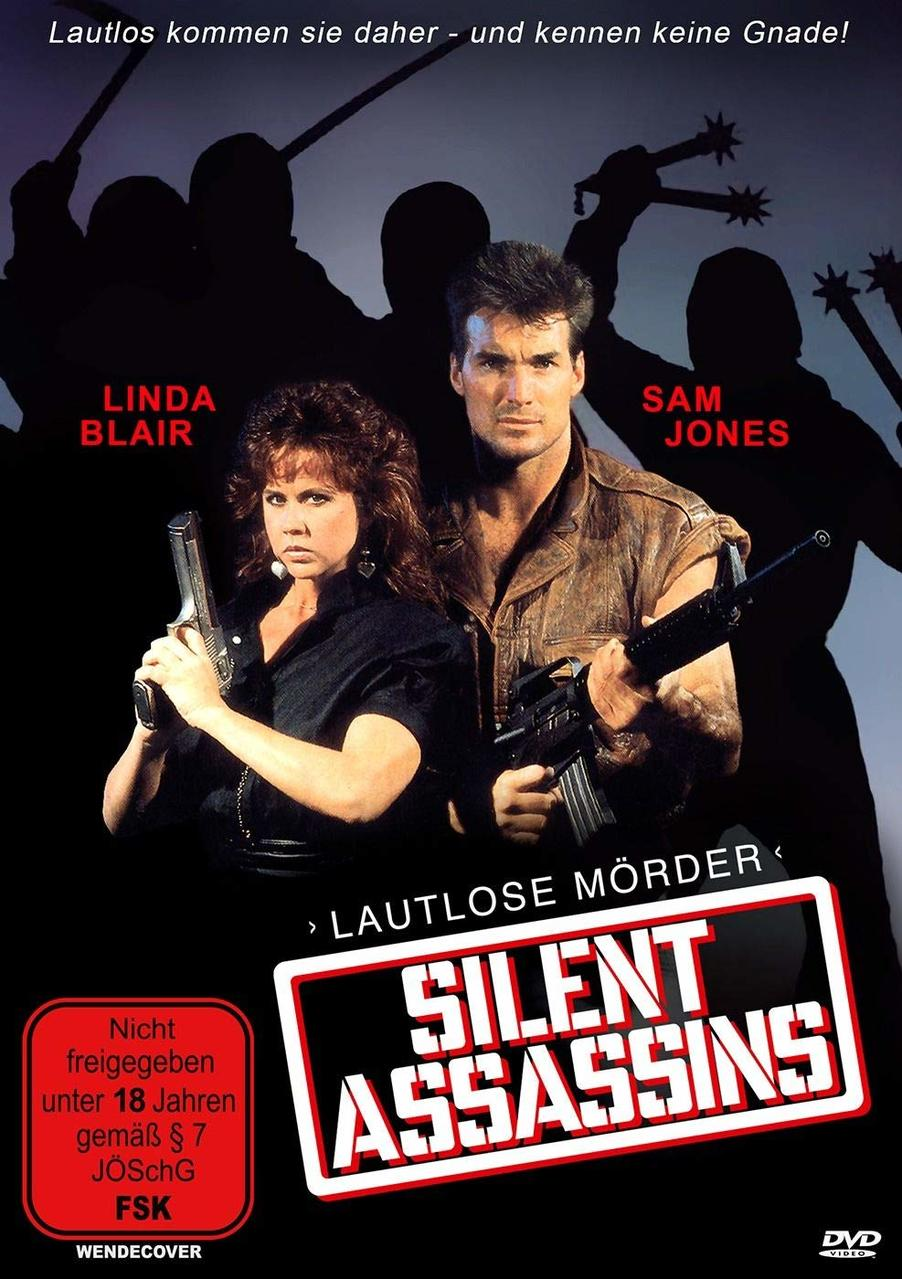 Filmplakat mit Linda Blair und Sam Jones, die Waffen halten. Silhouetten von Leuten mit Waffen im Hintergrund.