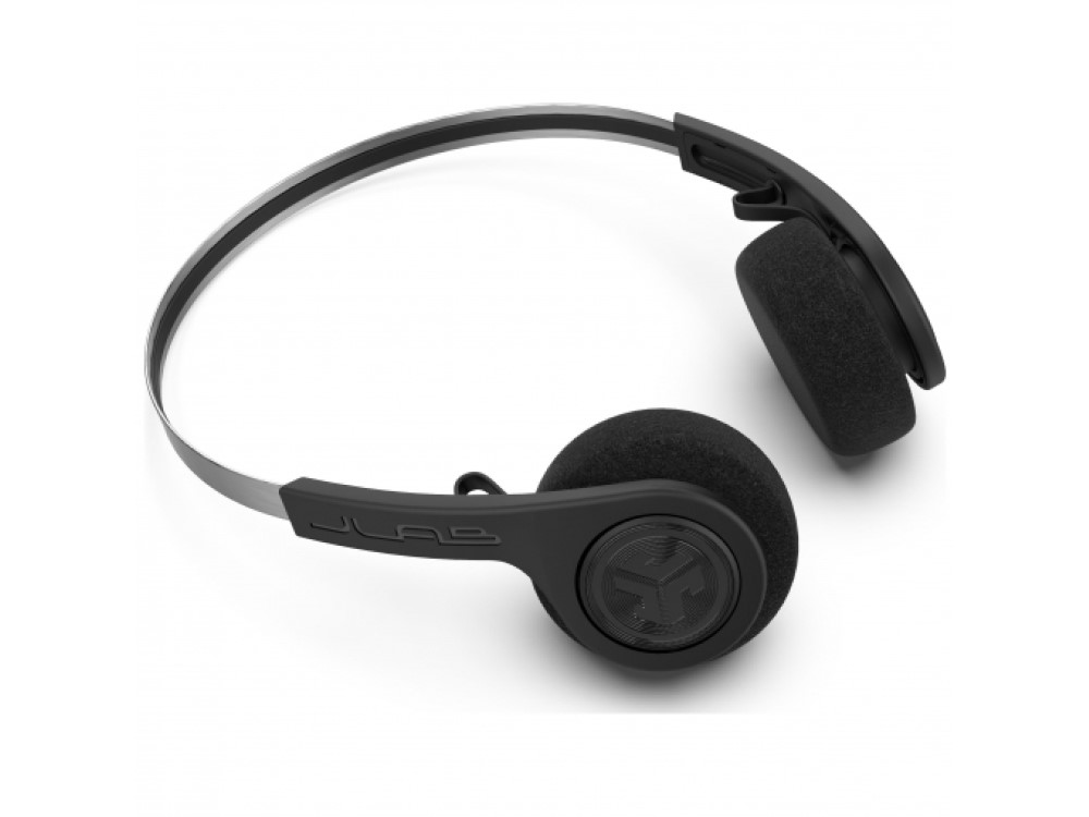 Auriculares inálambricos - Jlab Rewind Retro, Bluetooth 5.0, Diadema, Hasta 12h autonomía, Negro