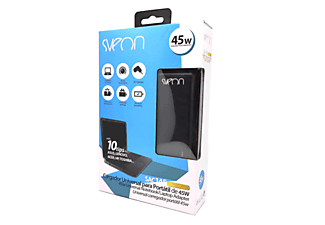 Cargador para portátil | SAC145, 10 Adaptores, de entrada 110-240 V, Negro