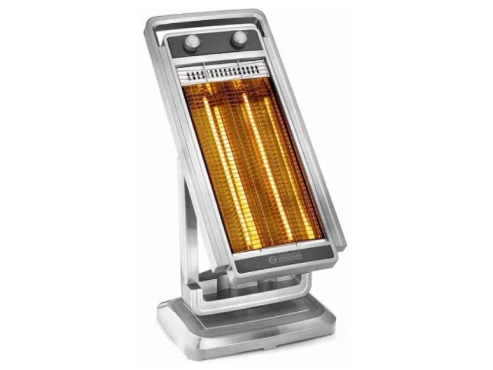 Calefactor - Olimpia Splendid Solaria Carbon, 1100 W, 45 m³, Dos niveles de calor, Gris