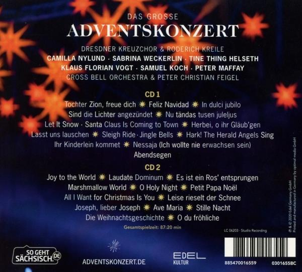 CD-Cover mit deutschem Text, orangefarbenen Sternen und einer Titelliste.