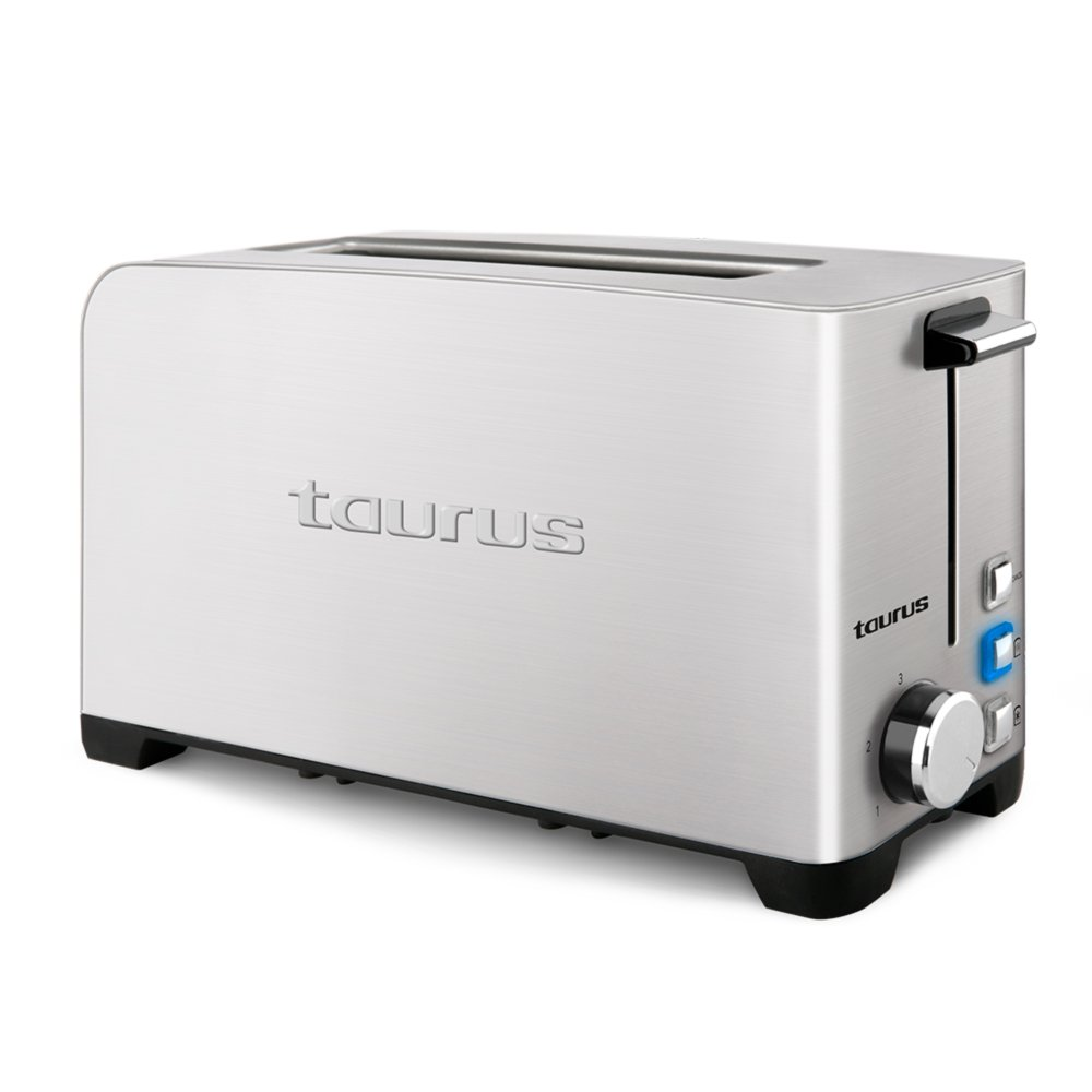 Tostadora - Taurus Mytoast Legend, 1050W, iluminación LED, 3 funciones: Descongelar, Recalentar y Cancelar, Inox