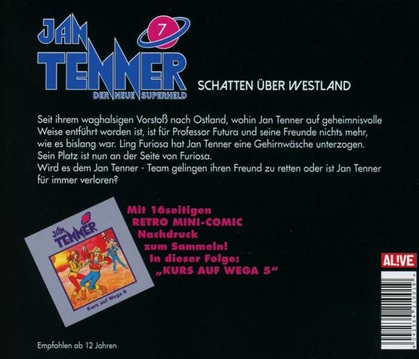 Rückseite eines Comics: Jan Tenner, Superheld, auf Deutsch.